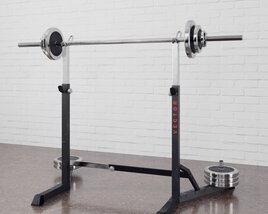Barbell and Squat Rack 3D-Modell