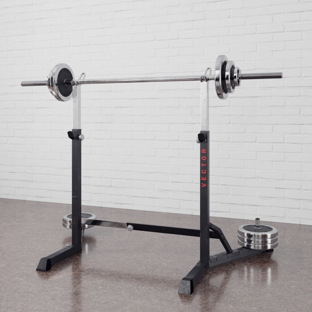 Barbell and Squat Rack 3D 모델 