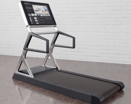 Modern Workout Treadmill with Tablet Holder 3Dモデル