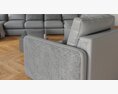 Modern Gray Corner Sofa Modello 3D