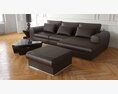 Modern Brown Sectional Sofa 3Dモデル