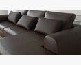 Modern Brown Sectional Sofa 3D модель