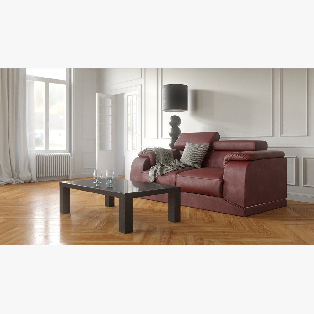 Modern Living Room Interior 3D-Modell