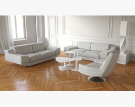 Modern Living Room Furniture Set 3D 모델 