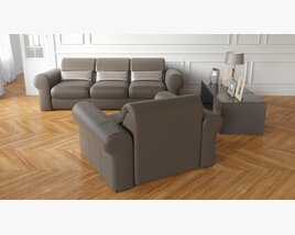 Modern Living Room Set 3D 모델 