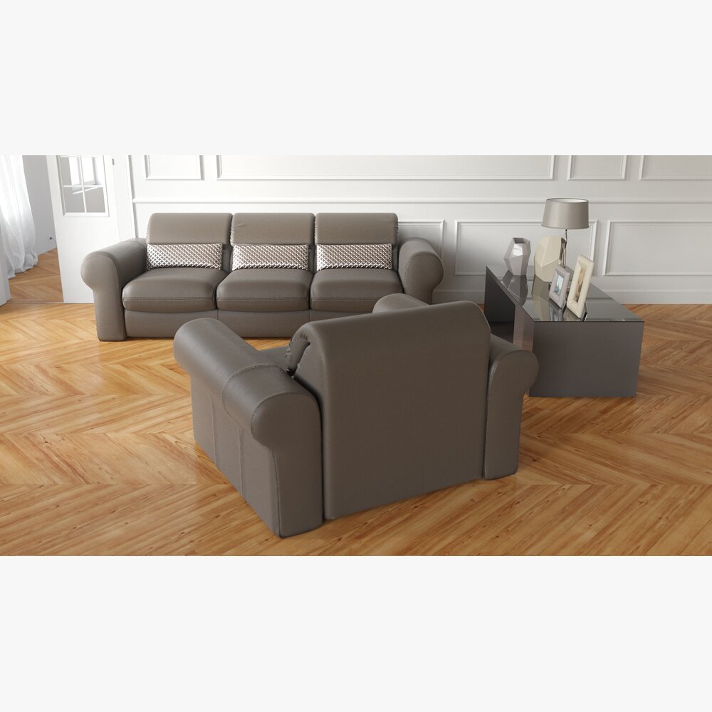 Modern Living Room Set 3d model