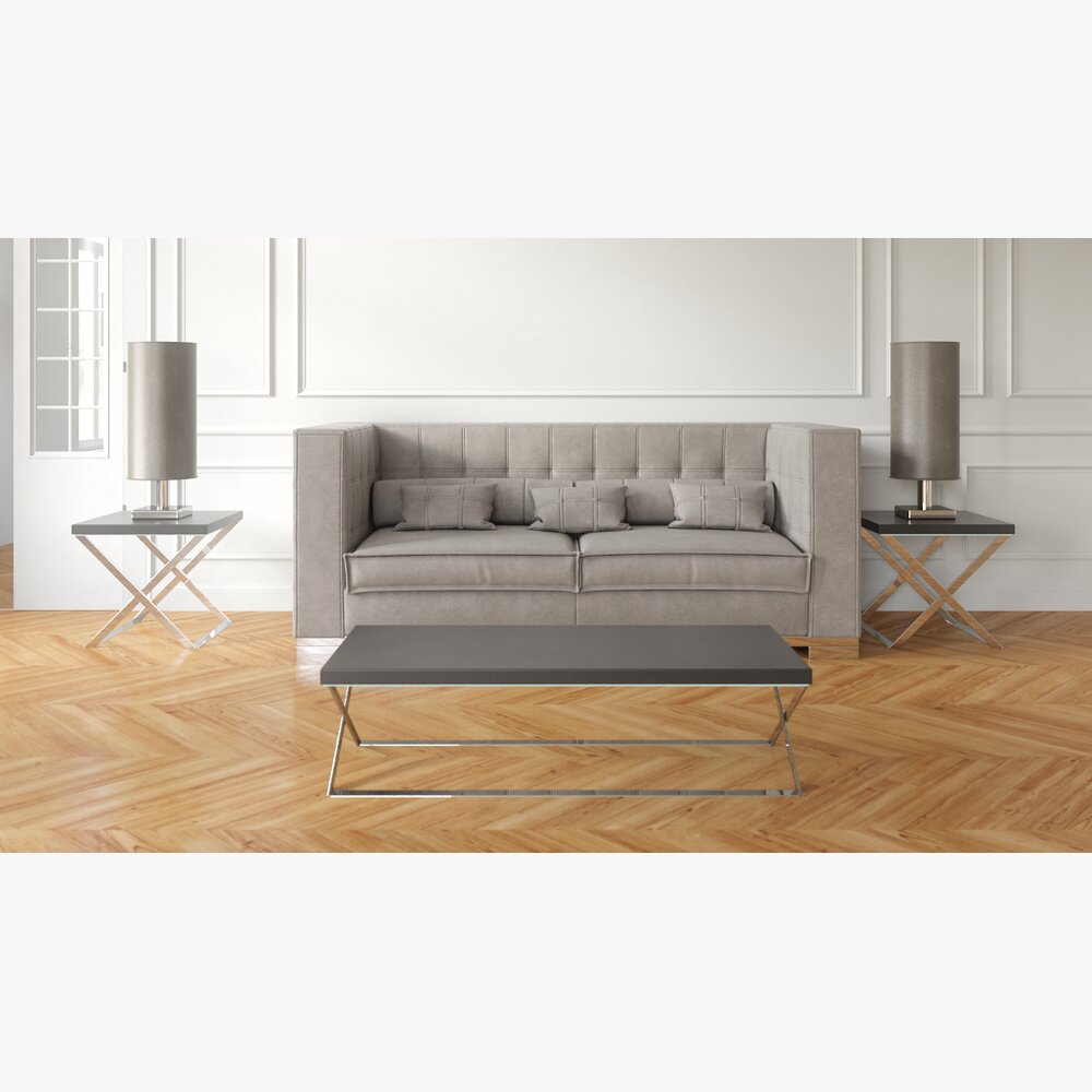 Modern Living Room Furniture Set 3D model