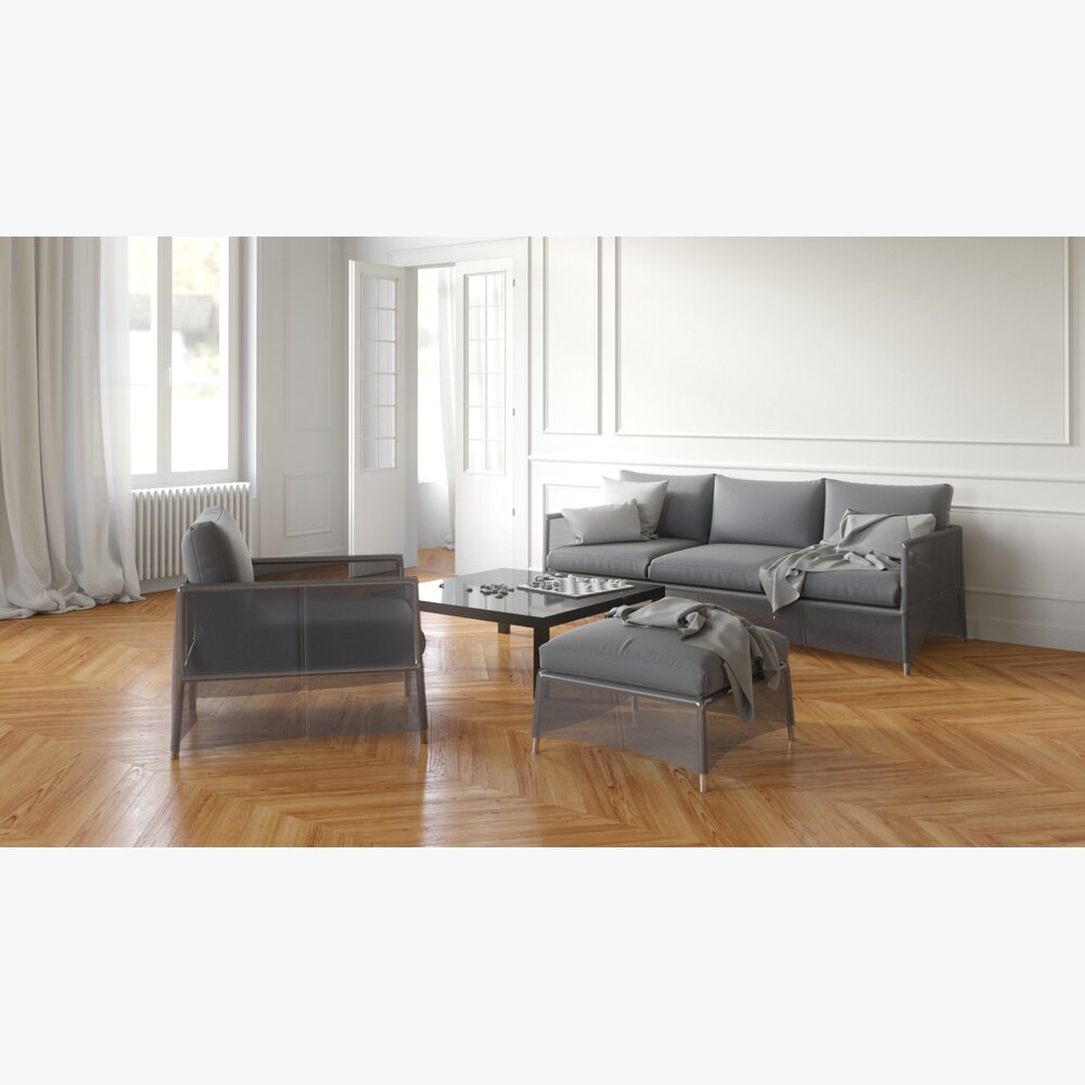 Modern Living Room Furniture Set Modelo 3d