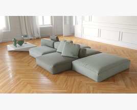 Modular Low-Profile Sofa Modello 3D