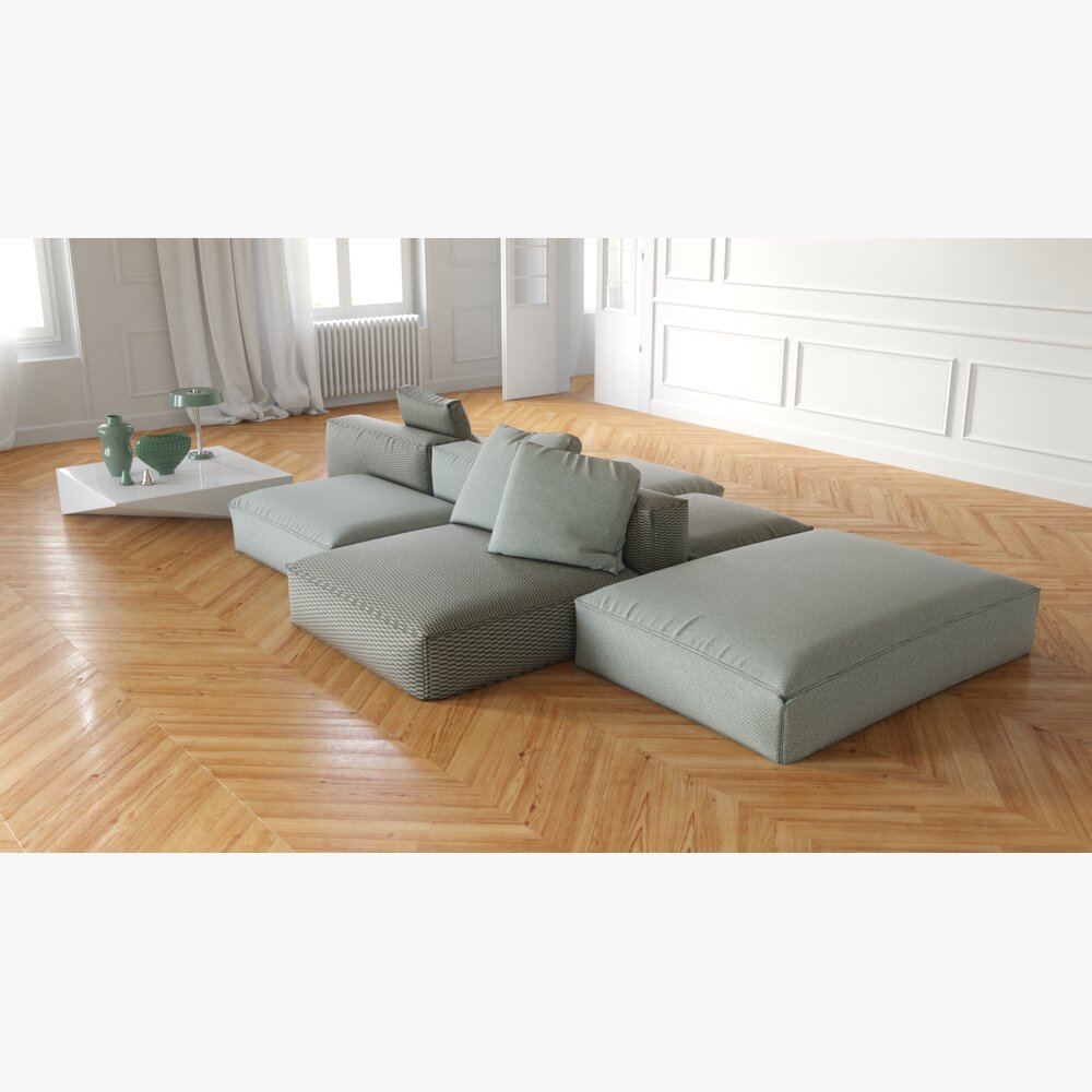 Modular Low-Profile Sofa 3D-Modell