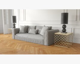 Elegant Living Room Sofa 3D-Modell