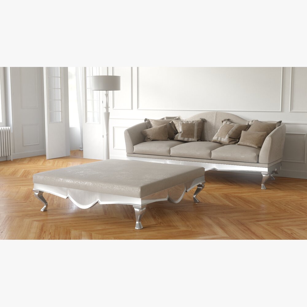 Elegant Living Room Set 3D model