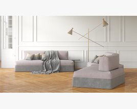 Modern Minimalist Sofa Design 3Dモデル