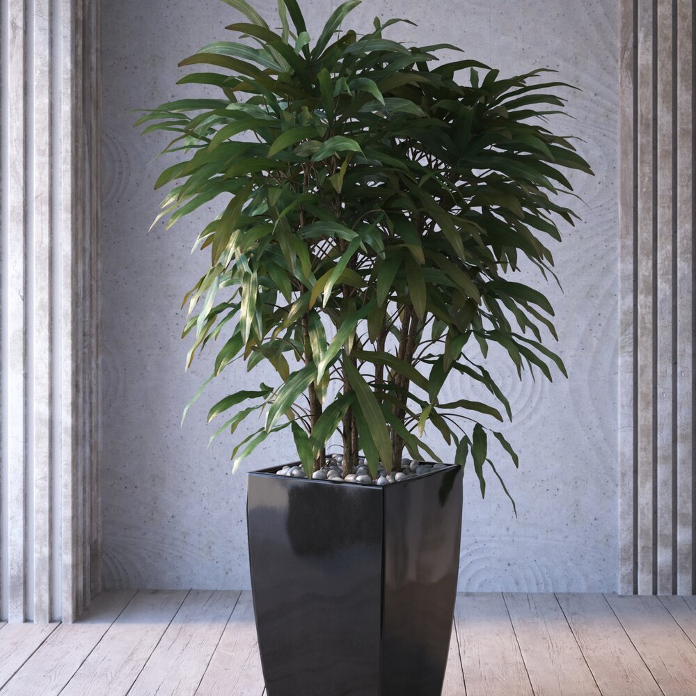 Tropical Houseplant in Modern Planter 3D model