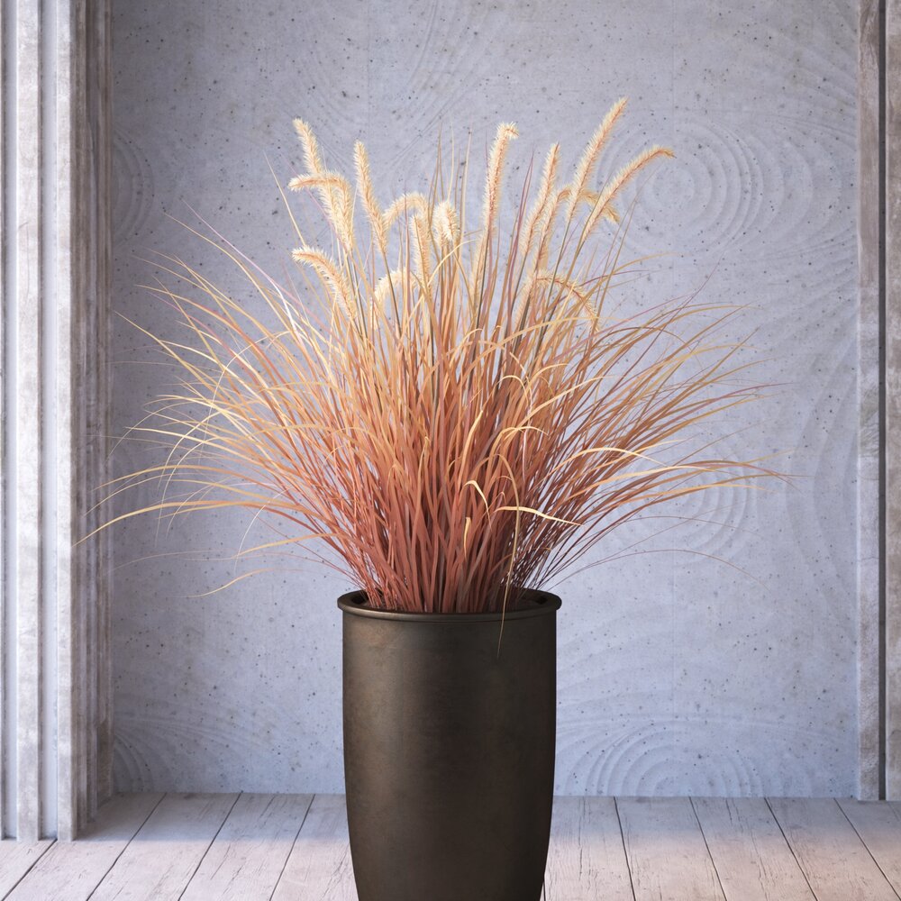 Decorative Dry Grass Vase 3D model