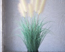 Decorative Grass in Pot 3D 모델 