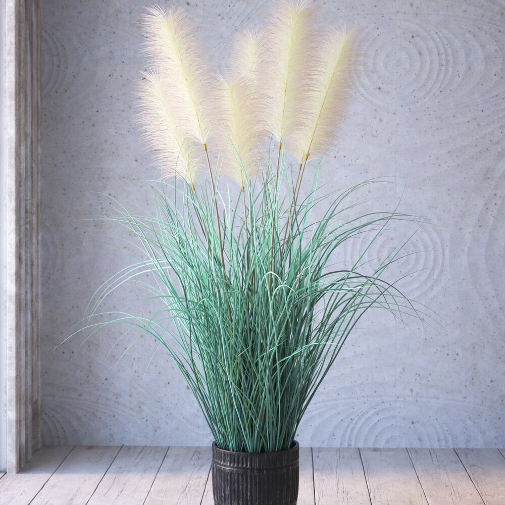 Decorative Grass in Pot 3d model