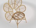 Bohemian Rattan Chair Set 3D 모델 
