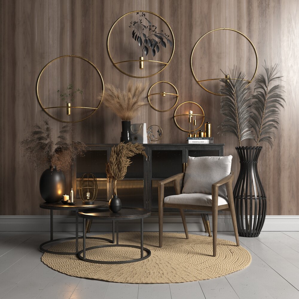 Contemporary Living Room Set 3D 모델 