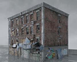 Destroyed Abandoned Building Modelo 3d