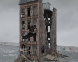 Abandoned Building Facade 3D-Modell