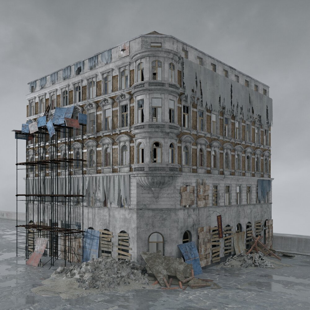 Urban Destroyed Building Modèle 3D