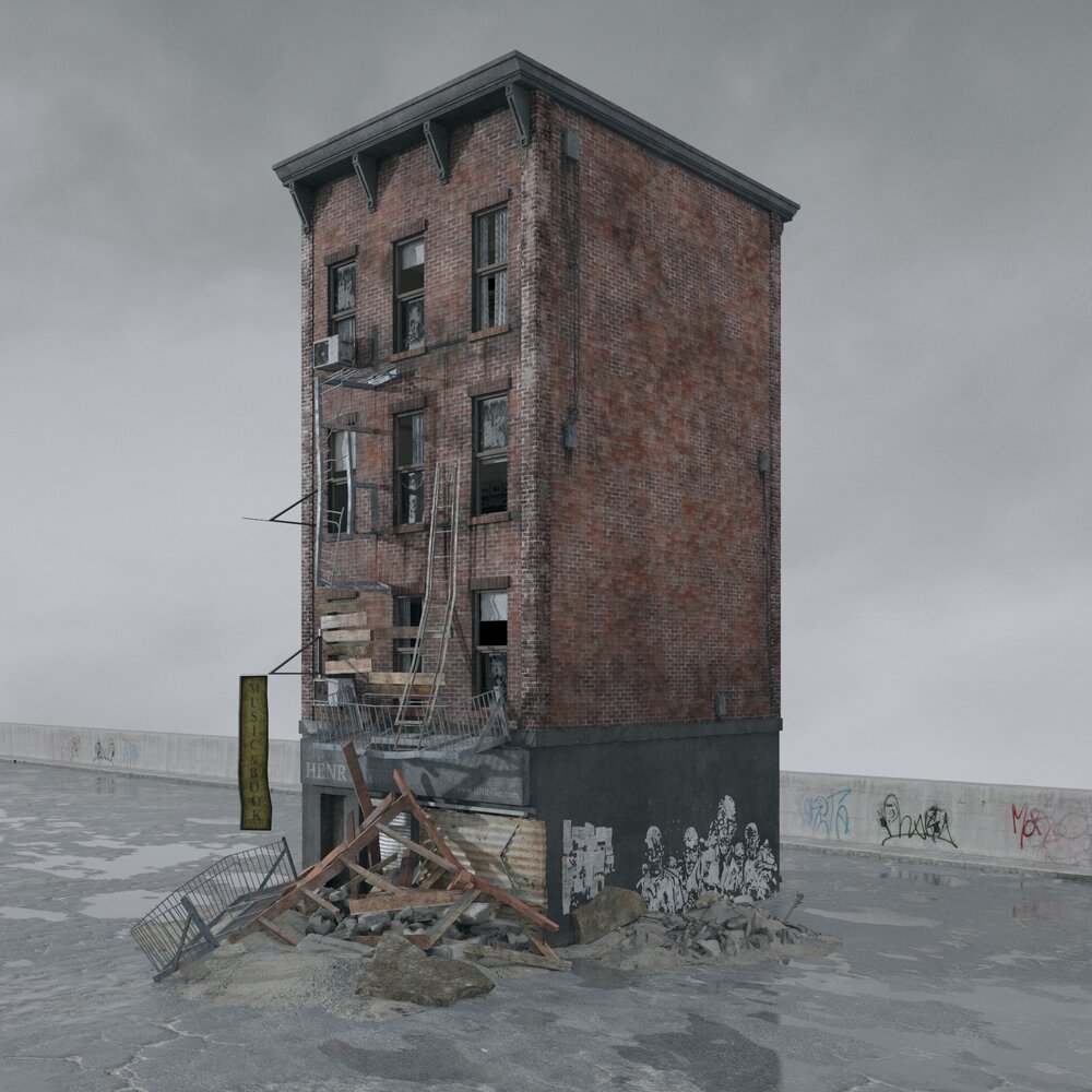 Solitary Urban Ruin 3D model