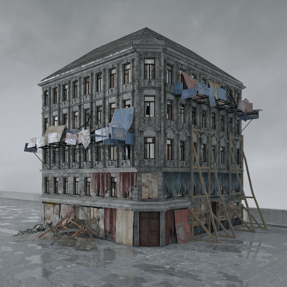 Abandoned Urban House 3D 모델 