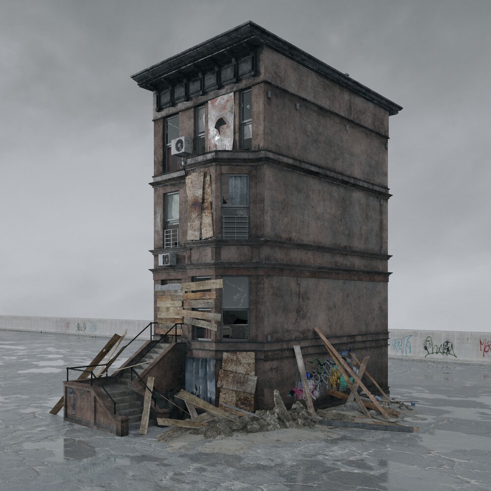 Abandoned Small Building 3D model
