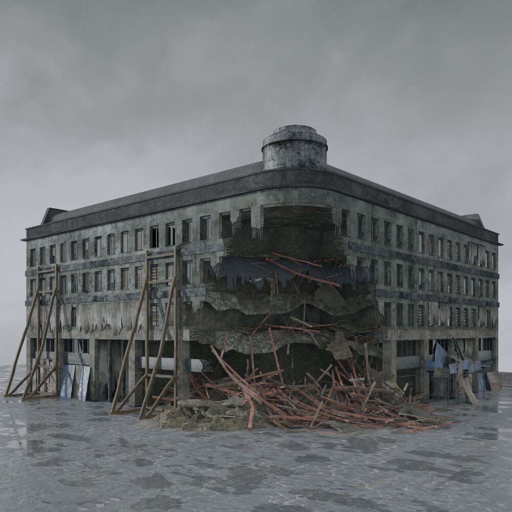 Derelict Town Building Modello 3D