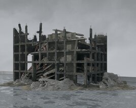 Abandoned Building Structure Modello 3D