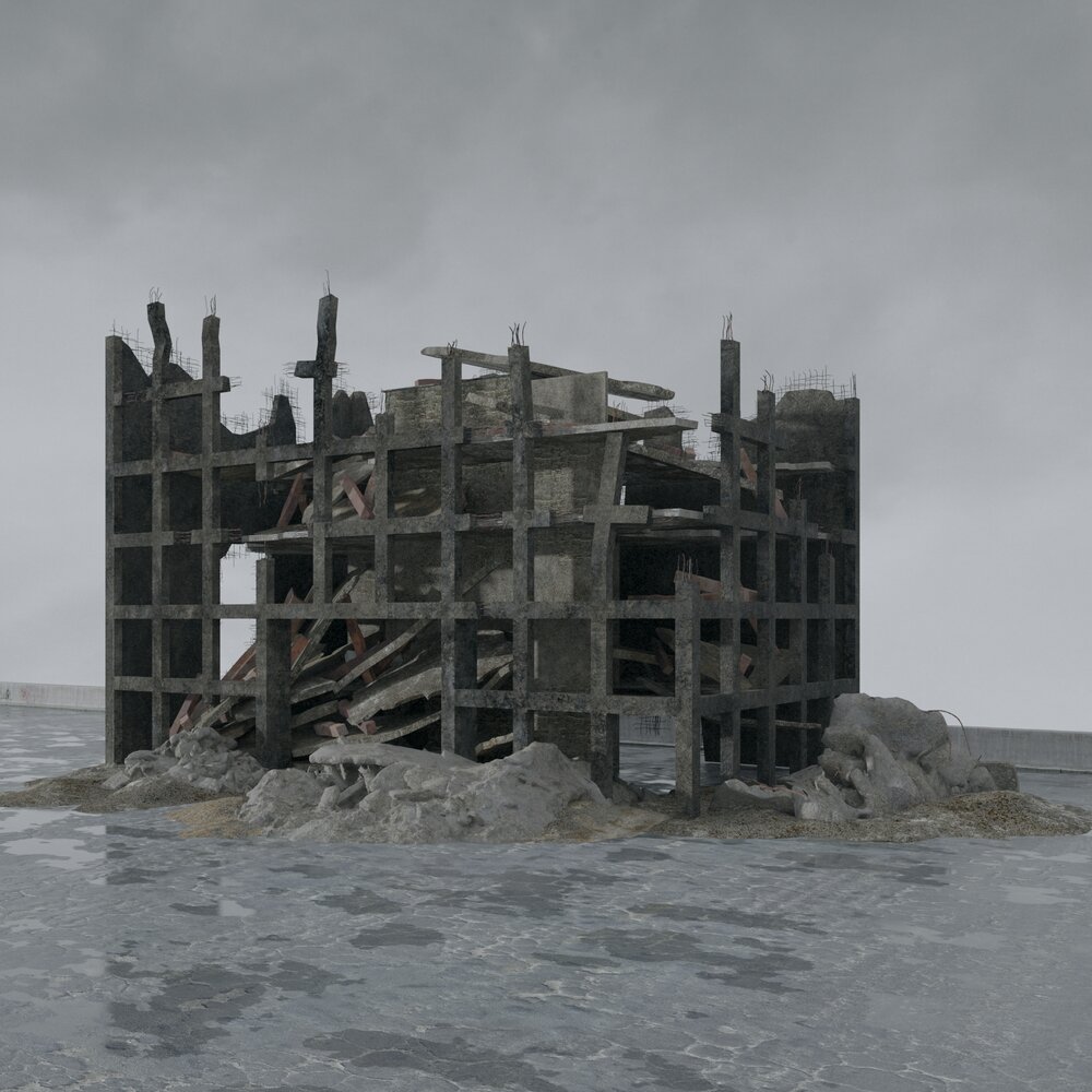 Abandoned Building Structure Modello 3D