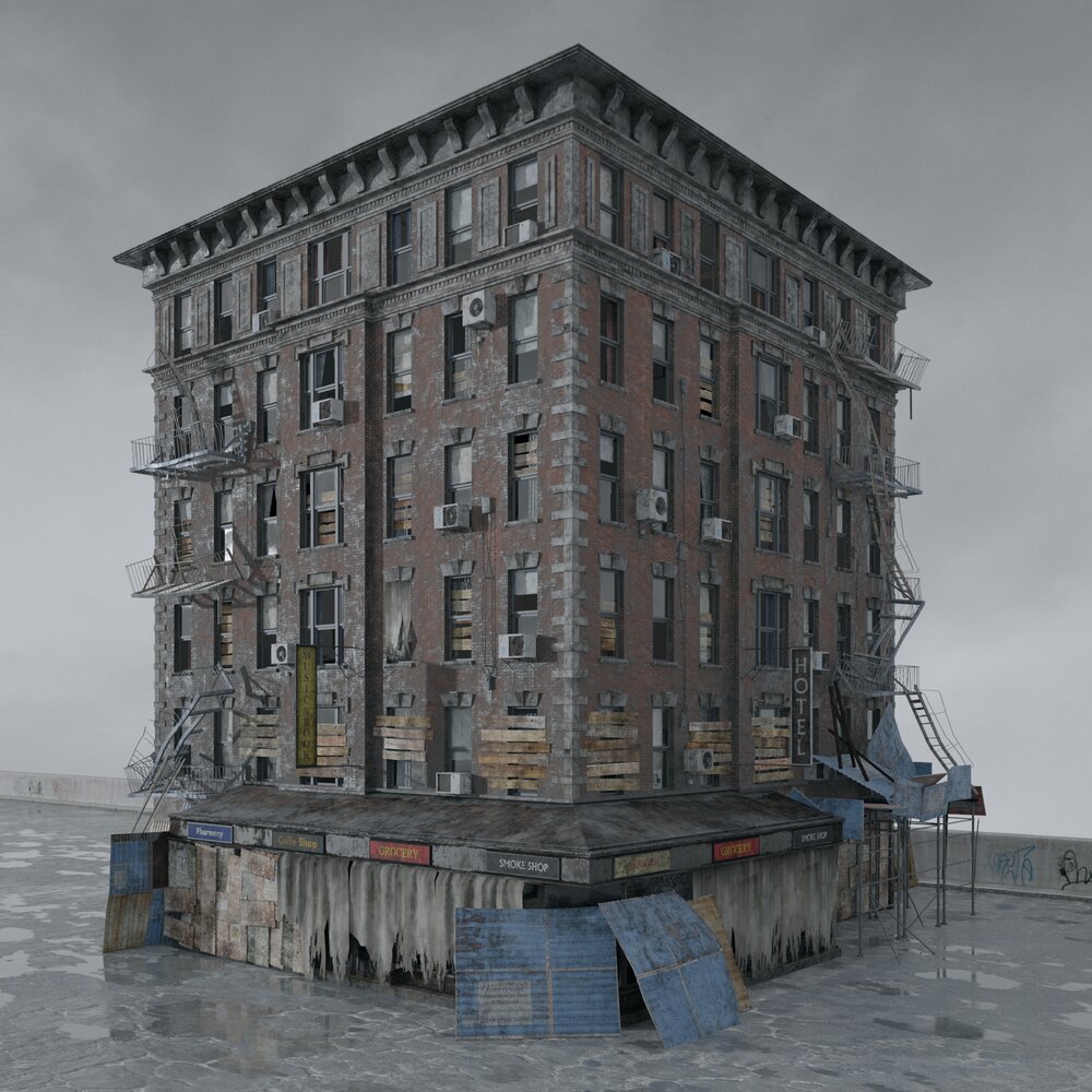 Abandoned Urban Building 03 3D model