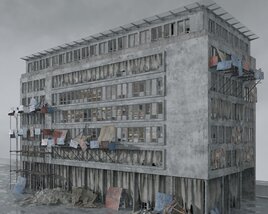 Urban Abandoned Factory Building Modèle 3D