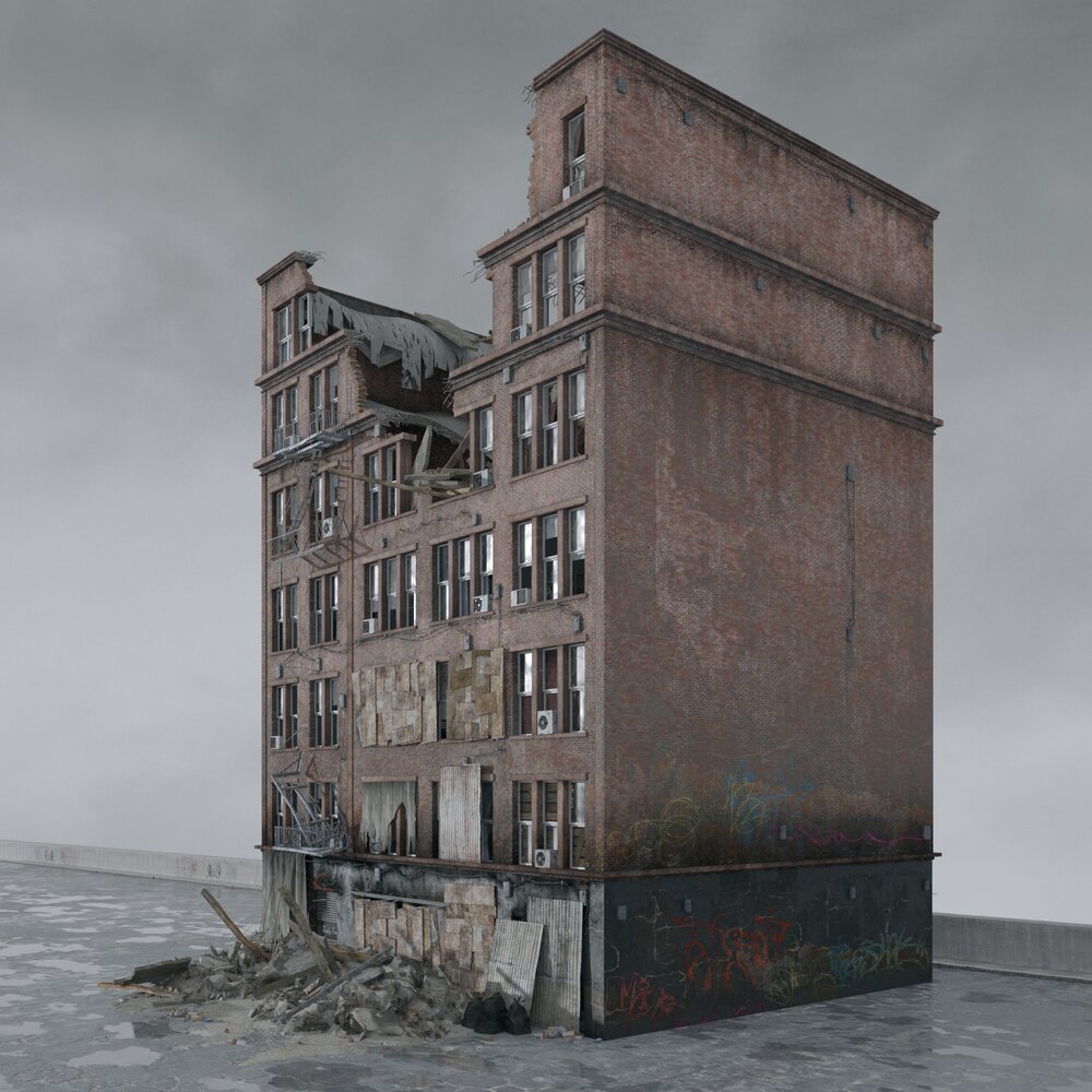 Abandoned Factory Building 3D model