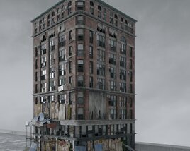 Urban Destroyed Lonely Building 3D model