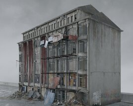Abandoned Building Destroyed 3Dモデル