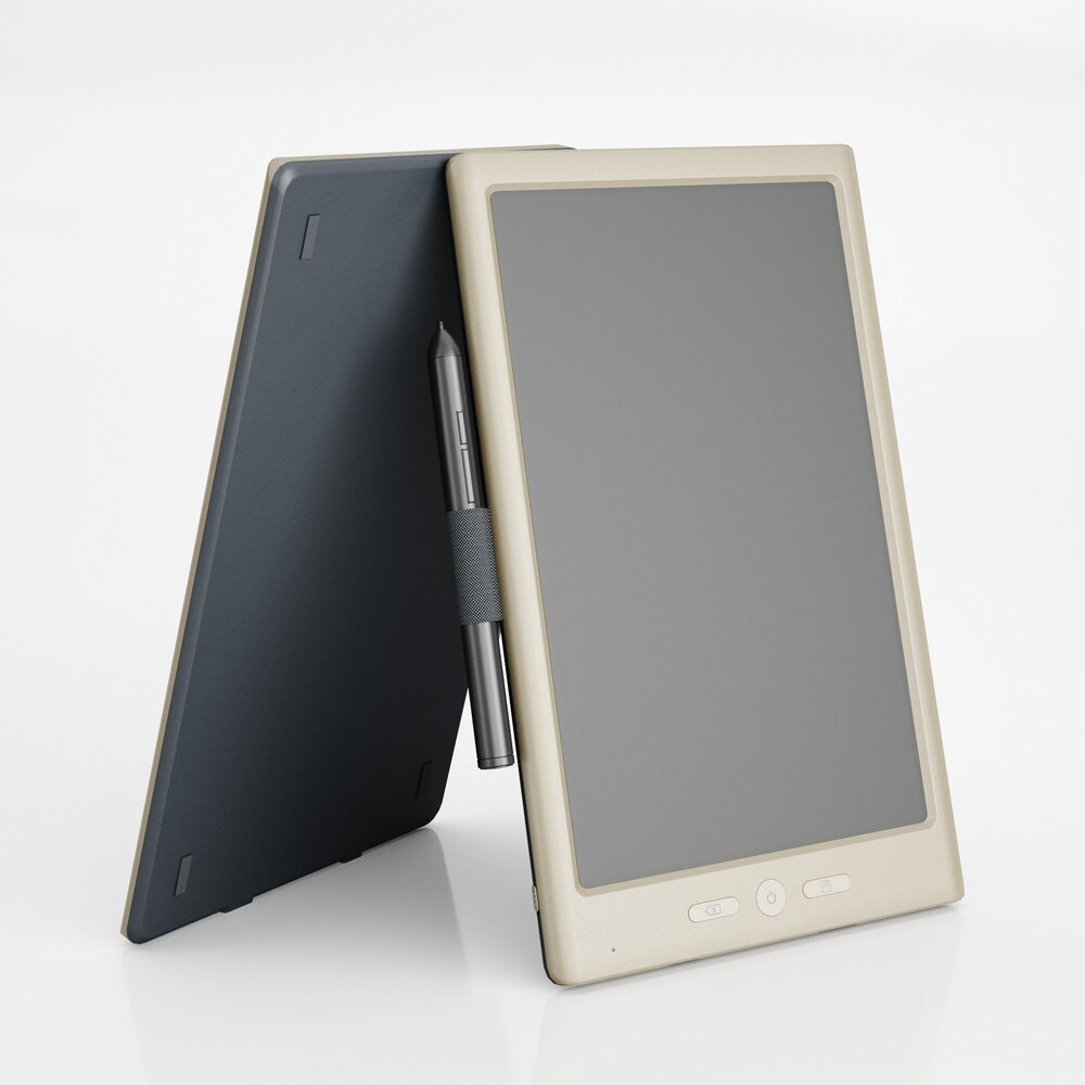 Tablet with Stylus 3D model