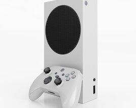 White Gaming Console and Controller 3D-Modell