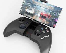 Mobile Gaming Controller with Attached Smartphone 3D-Modell