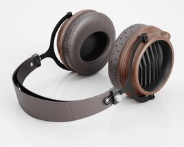 Vintage-Style Wooden Headphones 3D model