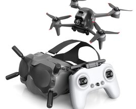 Drone and VR Headset Kit 3D 모델 