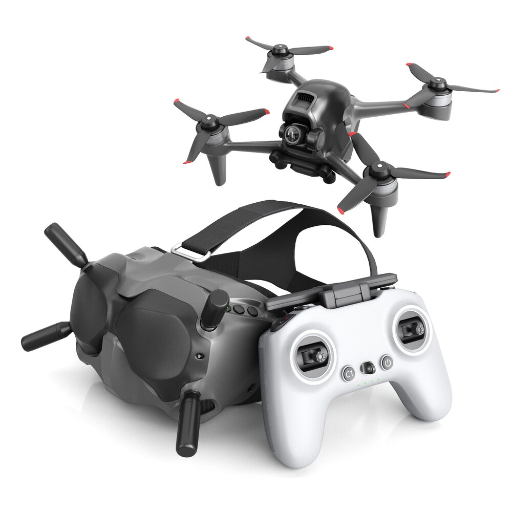 Drone and VR Headset Kit Modelo 3d