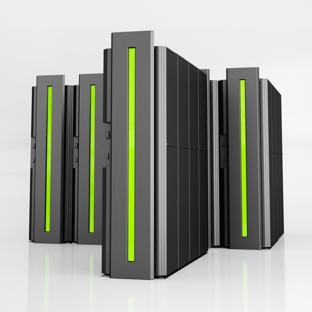 Modern Data Center Servers 3D-Modell