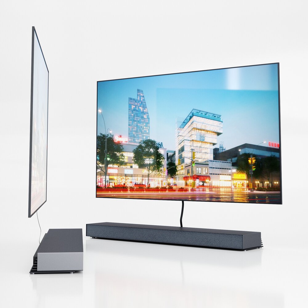 Modern Flat-Screen Television 3D модель
