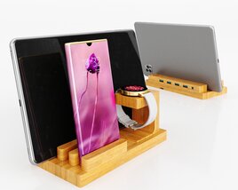 Docking Station with Phone, Tablet and Smartwatch 3D модель