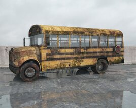 Abandoned School Bus Modello 3D