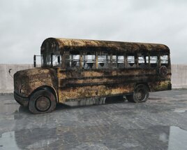 Abandoned School Bus 02 Modelo 3D