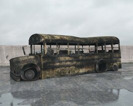 Abandoned School Bus 03 3Dモデル