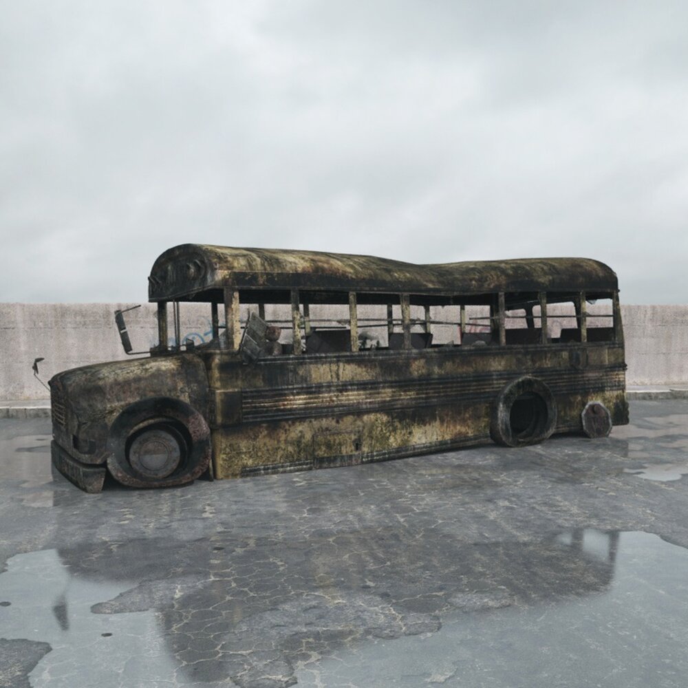 Abandoned School Bus 03 Modèle 3d